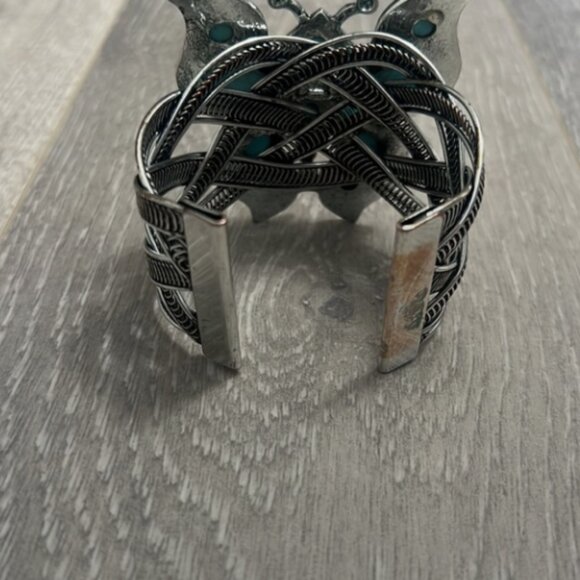 Turquoise Butterfly Statement Cuff Bracelet - Picture 7 of 11
